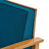 Hoye Outdoor Club Chair | Blue Cushions | Brown Acacia Wood