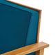Hoye Outdoor Club Chair | Blue Cushions | Brown Acacia Wood
