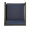 Lyso Outdoor Club Chair | Blue Polyester Cushions | Gray Wood