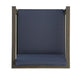 Lyso Outdoor Club Chair | Blue Polyester Cushions | Gray Wood