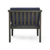 Lyso Outdoor Club Chair | Blue Polyester Cushions | Gray Wood