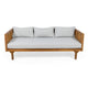 Clara Outdoor 3 Seater Daybed | Water Resistant Gray Cushions | Teak | 68"