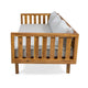 Clara Outdoor 3 Seater Daybed | Water Resistant Gray Cushions | Teak | 68"