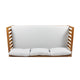 Clara Outdoor 3 Seater Daybed | Water Resistant Gray Cushions | Teak | 68"