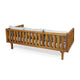 Clara Outdoor 3 Seater Daybed | Water Resistant Gray Cushions | Teak | 68"