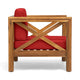 Juna Outdoor Club Chair | Water Resistant Red Cushions | Teak Finish
