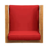Juna Outdoor Club Chair | Water Resistant Red Cushions | Teak Finish