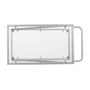 Bar Cart Server | Z Frame | Tempered Glass Shelves | Silver Iron | 37"