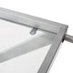 Bar Cart Server | Z Frame | Tempered Glass Shelves | Silver Iron | 37"