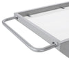 Bar Cart Server | Z Frame | Tempered Glass Shelves | Silver Iron | 37"