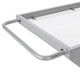 Bar Cart Server | Z Frame | Tempered Glass Shelves | Silver Iron | 37"