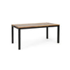 Lea Outdoor Dining Table | Rectangular | Teak Brown | Black Metal 69"
