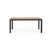 Lea Outdoor Dining Table | Rectangular | Teak Brown | Black Metal 69"