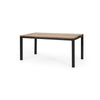 Lea Outdoor Dining Table | Rectangular | Teak Brown | Black Metal 69"