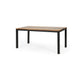Lea Outdoor Dining Table | Rectangular | Teak Brown | Black Metal 69"