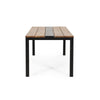 Lea Outdoor Dining Table | Rectangular | Teak Brown | Black Metal 69"