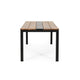 Lea Outdoor Dining Table | Rectangular | Teak Brown | Black Metal 69"