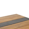 Lea Outdoor Dining Table | Rectangular | Teak Brown | Black Metal 69"