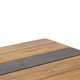 Lea Outdoor Dining Table | Rectangular | Teak Brown | Black Metal 69"