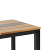 Lea Outdoor Dining Table | Rectangular | Teak Brown | Black Metal 69"