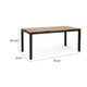 Lea Outdoor Dining Table | Rectangular | Teak Brown | Black Metal 69"