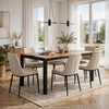Lea Outdoor Dining Table | Rectangular | Teak Brown | Black Metal 69"