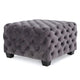 Accent Ottoman | Cubic Shape | Button Tufted Gray Velvet | Black 29"
