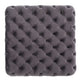 Accent Ottoman | Cubic Shape | Button Tufted Gray Velvet | Black 29"