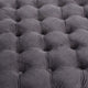 Accent Ottoman | Cubic Shape | Button Tufted Gray Velvet | Black 29"