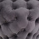 Accent Ottoman | Cubic Shape | Button Tufted Gray Velvet | Black 29"