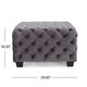 Accent Ottoman | Cubic Shape | Button Tufted Gray Velvet | Black 29"