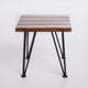 Zoe 3pc Outdoor Table Set | Slatted Top | Teak Brown | Black Hairpin Legs
