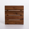 Zoe 3pc Outdoor Table Set | Slatted Top | Teak Brown | Black Hairpin Legs