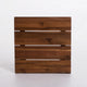 Zoe 3pc Outdoor Table Set | Slatted Top | Teak Brown | Black Hairpin Legs