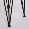 Zoe 3pc Outdoor Table Set | Slatted Top | Teak Brown | Black Hairpin Legs