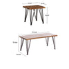 Zoe 3pc Outdoor Table Set | Slatted Top | Teak Brown | Black Hairpin Legs