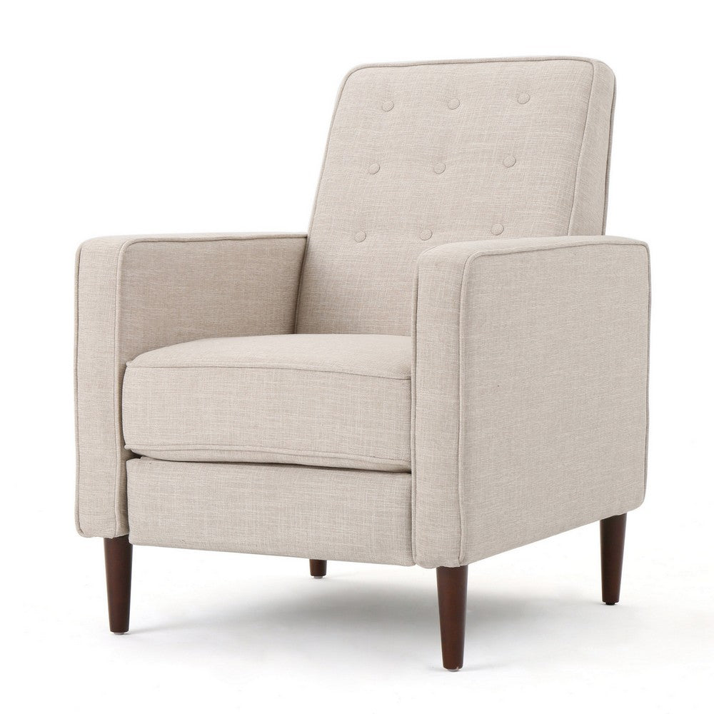Tery Manual Recliner Sofa Chair | Tufted Back | Track Arms | Wheat Polyester