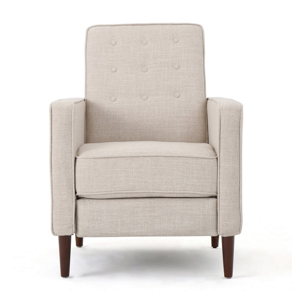 Tery Manual Recliner Sofa Chair | Tufted Back | Track Arms | Wheat Polyester