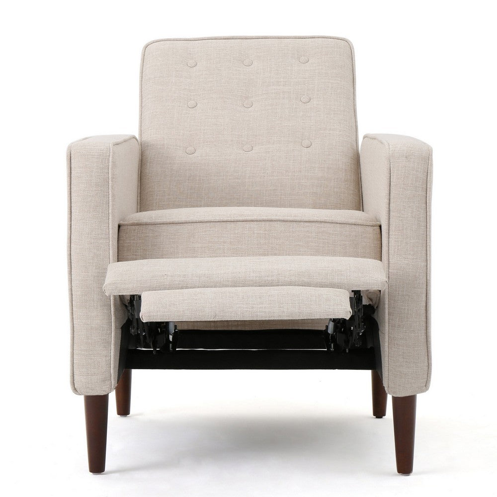 Tery Manual Recliner Sofa Chair | Tufted Back | Track Arms | Wheat Polyester