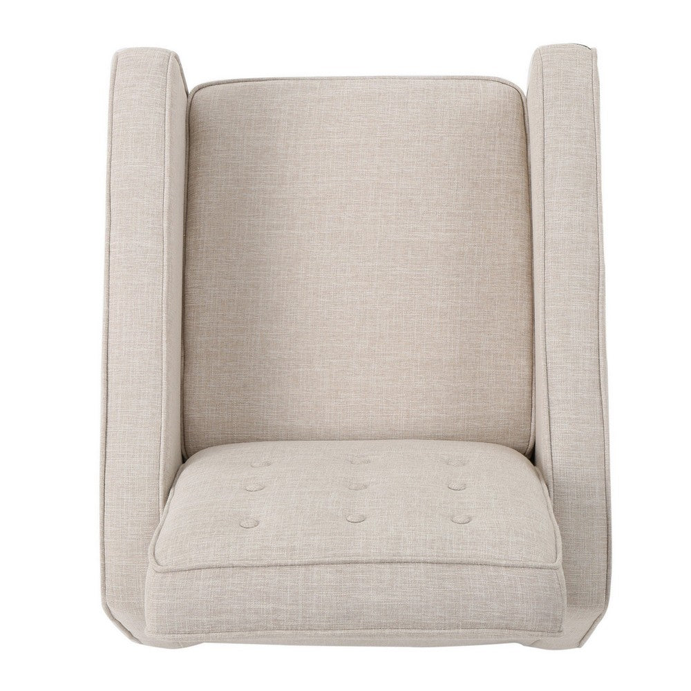 Tery Manual Recliner Sofa Chair | Tufted Back | Track Arms | Wheat Polyester