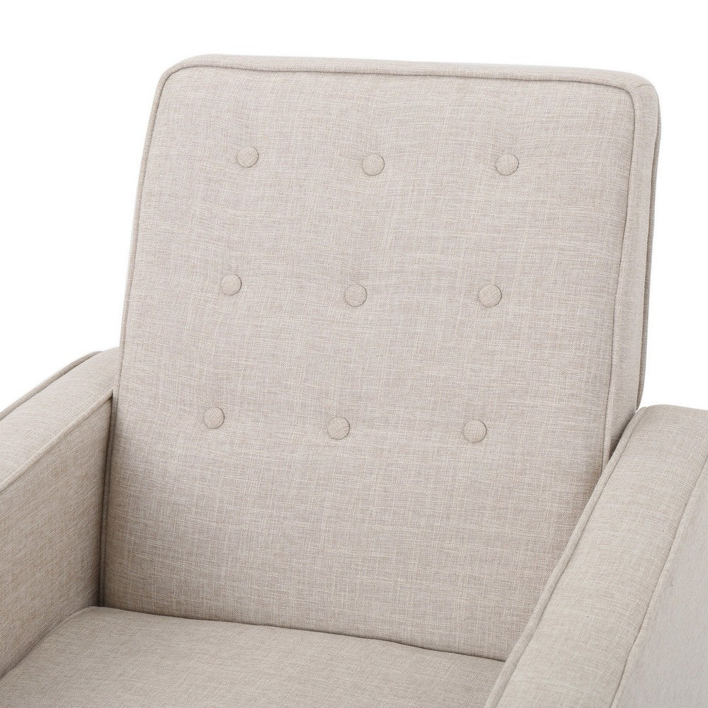 Tery Manual Recliner Sofa Chair | Tufted Back | Track Arms | Wheat Polyester