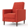 Tery Manual Recliner Sofa Chair | Tufted Back | Track Arms | Orange Polyester