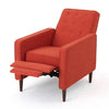 Tery Manual Recliner Sofa Chair | Tufted Back | Track Arms | Orange Polyester