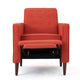 Tery Manual Recliner Sofa Chair | Tufted Back | Track Arms | Orange Polyester