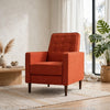Tery Manual Recliner Sofa Chair | Tufted Back | Track Arms | Orange Polyester