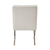 Pavy Dining Side Chair Set of 2 | Tufted White Faux Leather | Silver X Legs