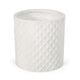 Gana Cylindrical Planter | 3D Diamond Design | Antique White Concrete 16"