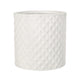 Gana Cylindrical Planter | 3D Diamond Design | Antique White Concrete 16"