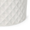 Gana Cylindrical Planter | 3D Diamond Design | Antique White Concrete 16"