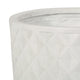 Gana Cylindrical Planter | 3D Diamond Design | Antique White Concrete 16"